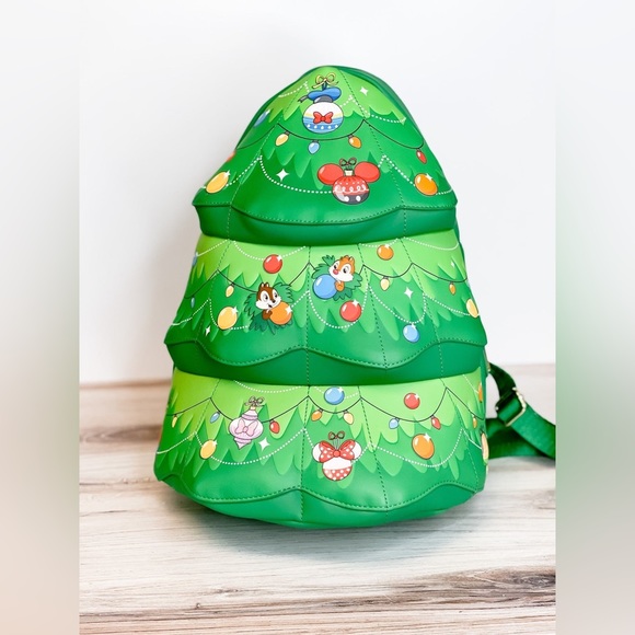 LOUNGEFLY women’s Disney Chip and Dale Tree Ornament Figural Backpack - Picture 2 of 16